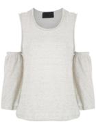 Andrea Bogosian Cold Shoulder Top - Grey