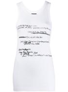 Ann Demeulemeester Text Print Tank Top - White