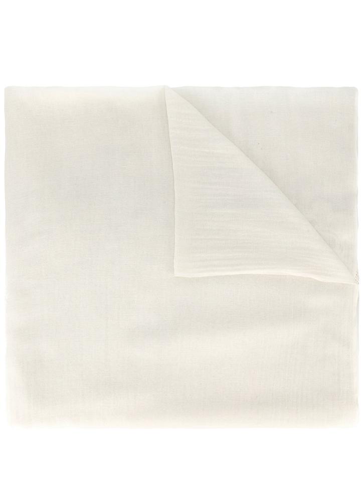 P.a.r.o.s.h. - Floral Lace Detail Scarf - Women - Cotton/polyamide/wool - One Size, Nude/neutrals, Cotton/polyamide/wool