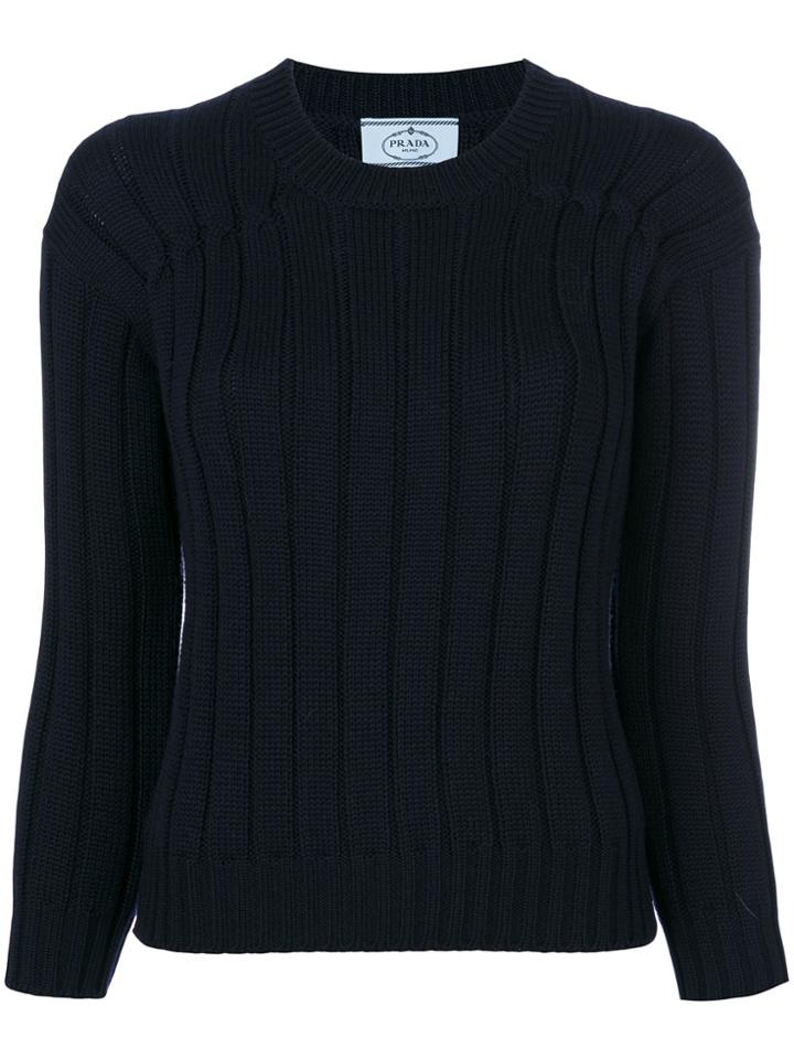Prada Classic Fitted Sweater - Blue