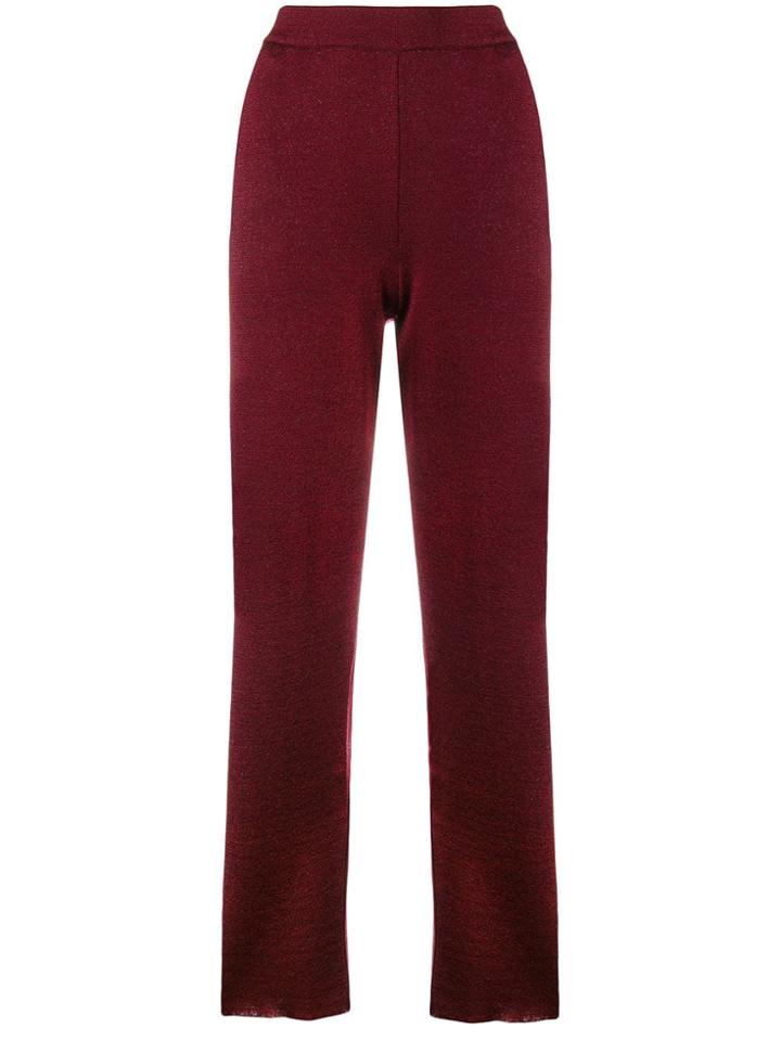 L'autre Chose Straight Leg Trousers - Red