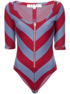 Proenza Schouler Pswl Diagonal Stripe Scoop Bodysuit - Red