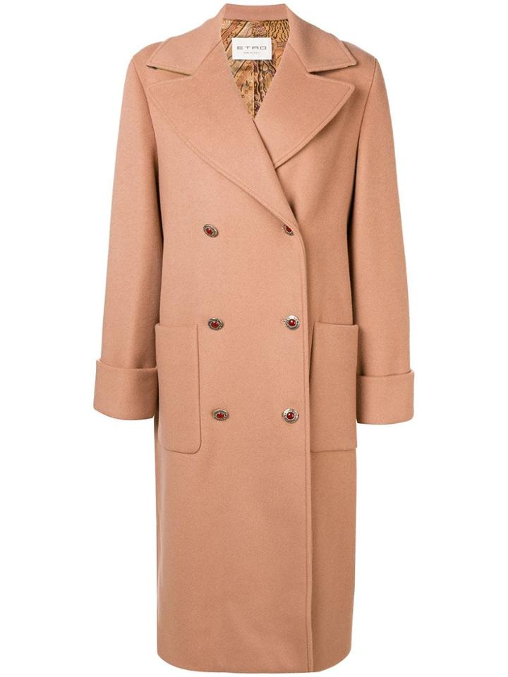 Etro Oversized Double-breasted Coat - Pink & Purple
