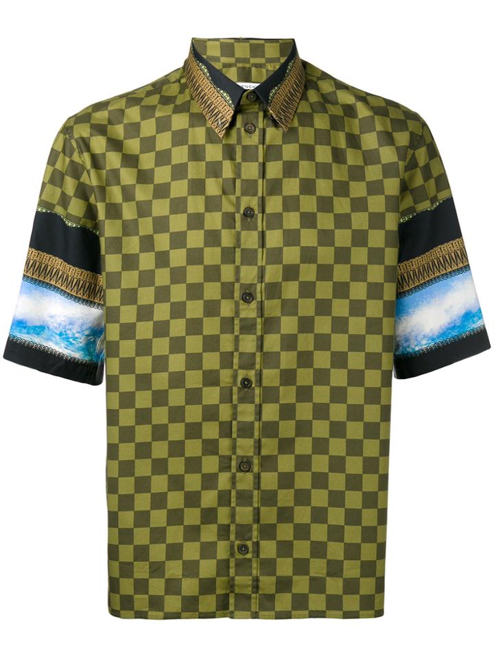 Givenchy Checked Panel Shirt - Green