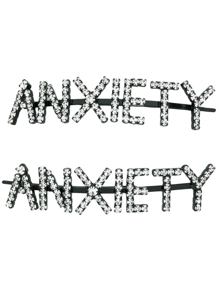 Ashley Williams Anxiety Hair Pins - Black