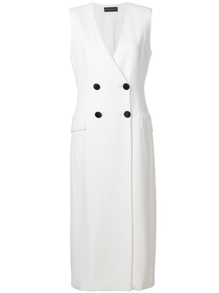 David Koma Sleeveless Double-breasted Coat - White