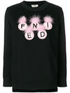 Fendi Logo Applique Sweatshirt - Black