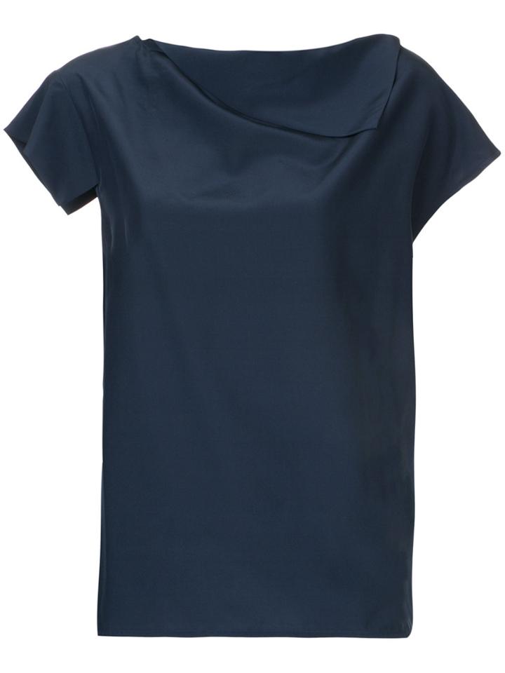 Cyclas Shirt With Fold Neck Detail - Blue