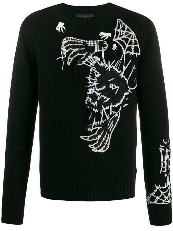 Diesel Black Gold Loose Thread Embroidery Jumper