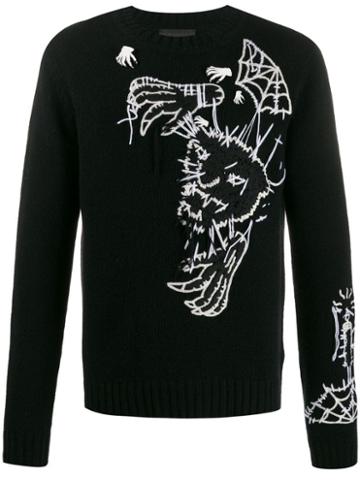 Diesel Black Gold Loose Thread Embroidery Jumper