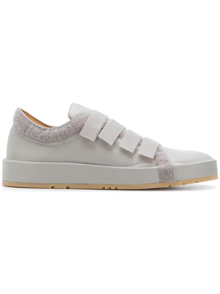 Jil Sander Touch Strap Low Top Sneakers - Grey