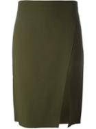 Versace Thigh-high Slit Pencil Skirt, Women's, Size: 40, Green, Acetate/viscose/silk