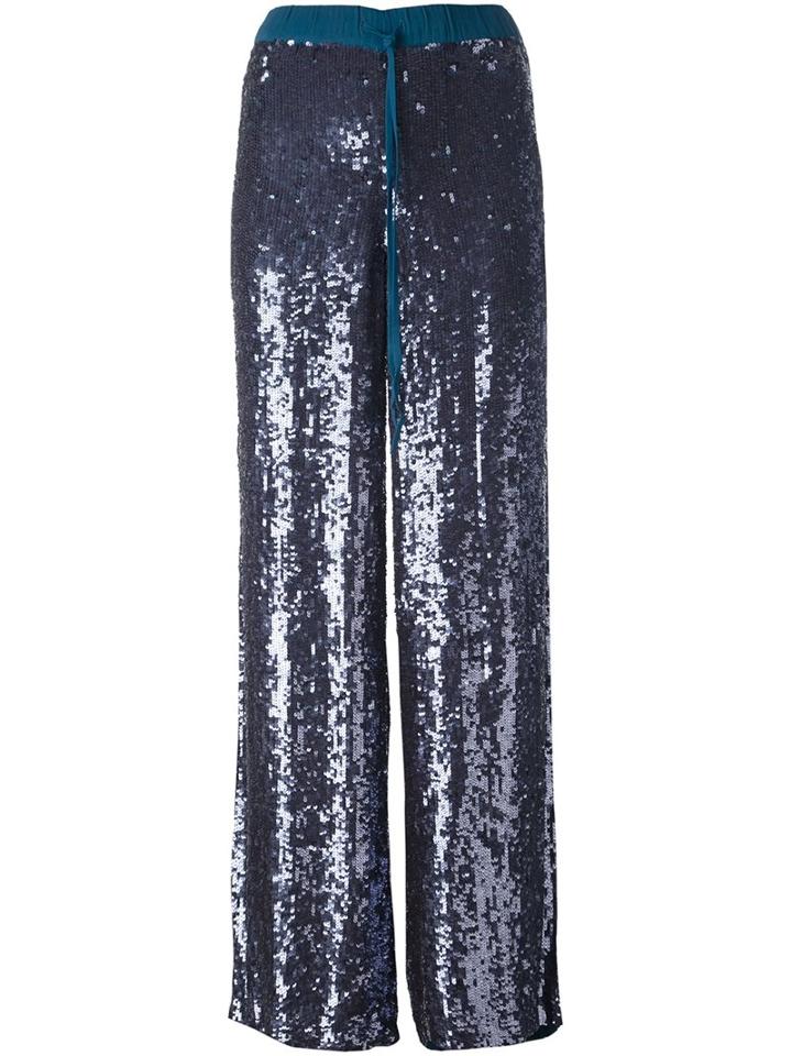 P.a.r.o.s.h. Sequin Palazzo Pants, Women's, Size: Xs, Blue, Viscose/pvc