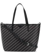 Karl Lagerfeld Logo Stripe Tote Bag - Black