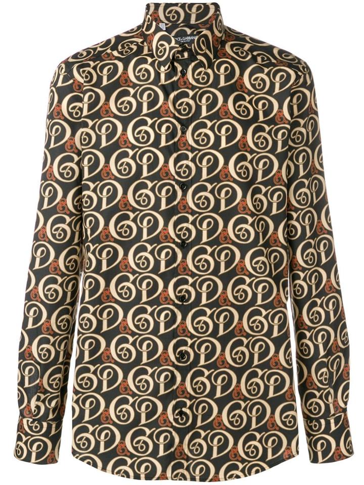 Dolce & Gabbana Logo Print Shirt - Grey