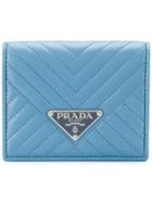 Prada Quilted Small Wallet - Blue
