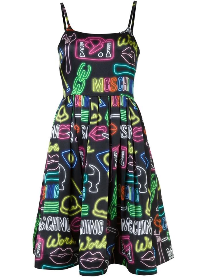Moschino Neon Sign Dress - Black