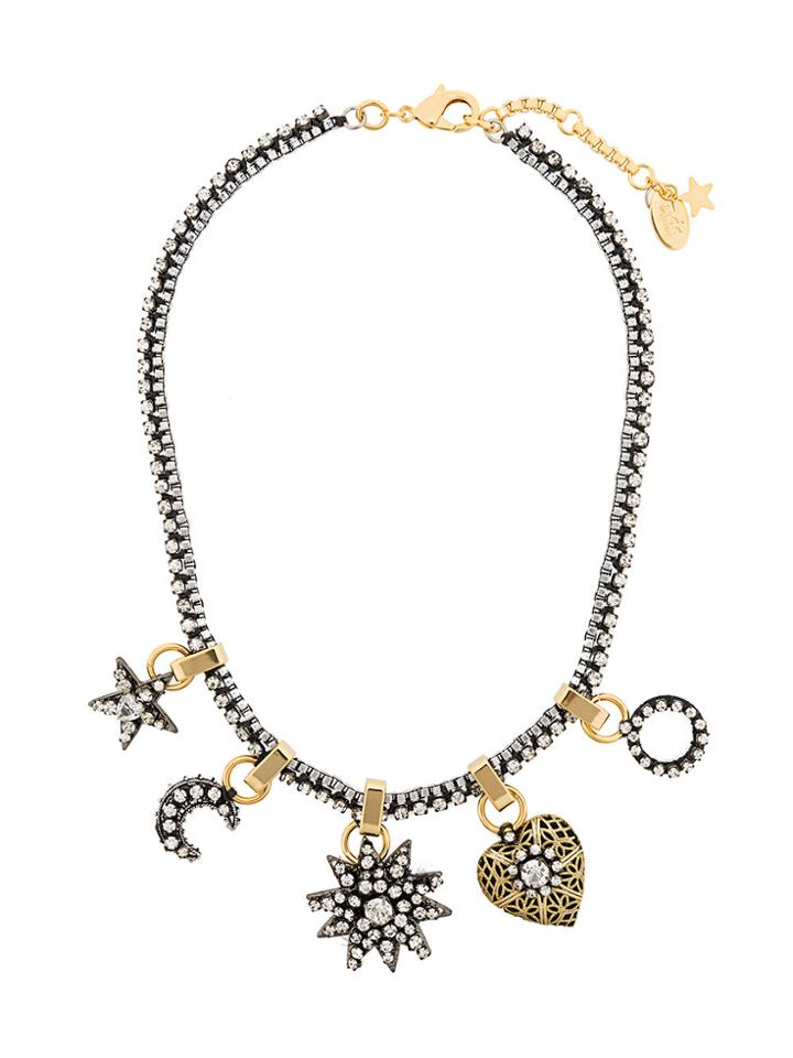 Radà Embellished Charm Necklace - Metallic