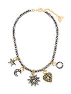 Radà Embellished Charm Necklace - Metallic