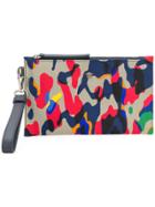 Versace Camouflage Print Clutch Bag - Green