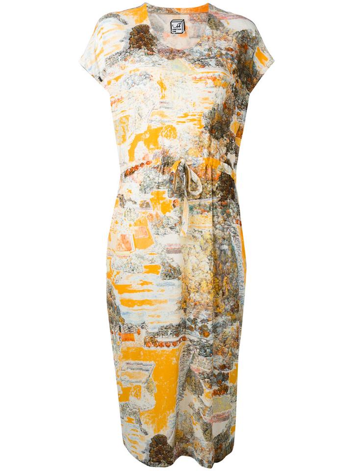 Anntian - Printed Jersey Dress - Women - Cotton/spandex/elastane - One Size, Yellow/orange, Cotton/spandex/elastane