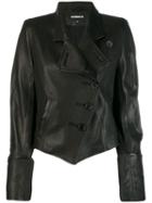 Ann Demeulemeester Asymmetrical Leather Jacket - Black