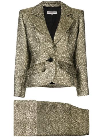 Yves Saint Laurent Pre-owned Nervure Embroidered Skirt Suit - Metallic