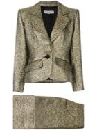 Yves Saint Laurent Pre-owned Nervure Embroidered Skirt Suit - Metallic