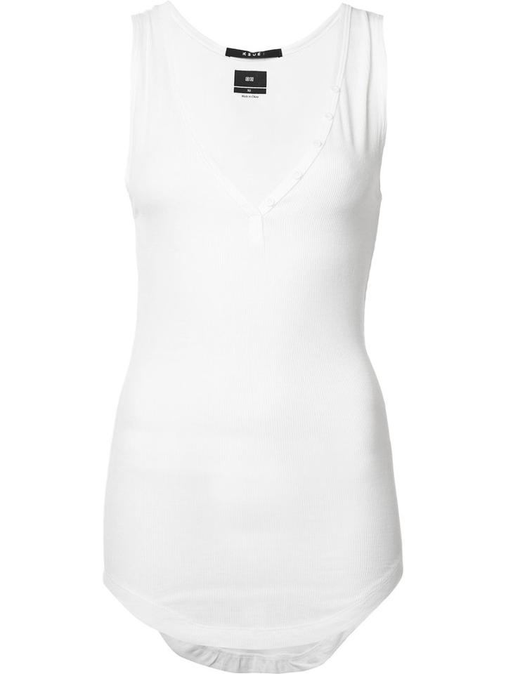 Ksubi Deep V-neck Tank, Women's, Size: Medium, White, Rayon/spandex/elastane