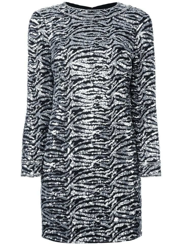 Saint Laurent Sequin Embellished Shift Dress - Black