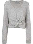 T By Alexander Wang - Twist Front Sweater - Women - Cashmere/wool - S, Grey, Cashmere/wool