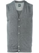 Eleventy Knitted Vest, Men's, Size: Medium, Grey, Cotton