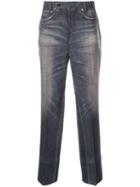 Junya Watanabe Man Denim-print Straight Leg Trousers - Blue