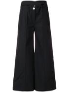 Eudon Choi Tailored Cropped Palazzo Trousers - Black