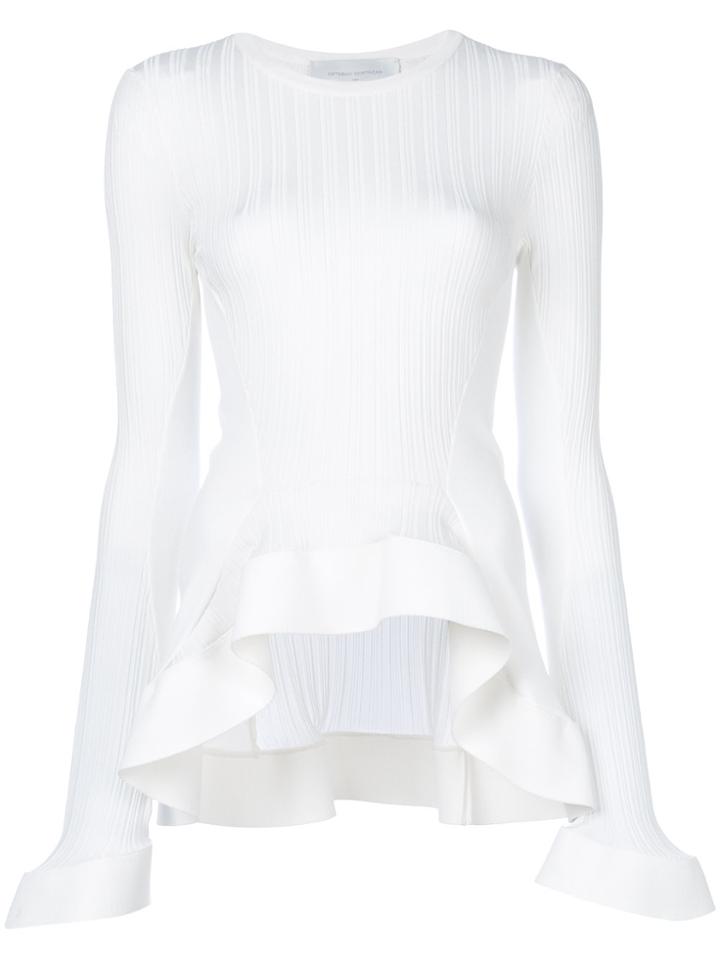 Esteban Cortazar Frill-trim Fitted Top - White