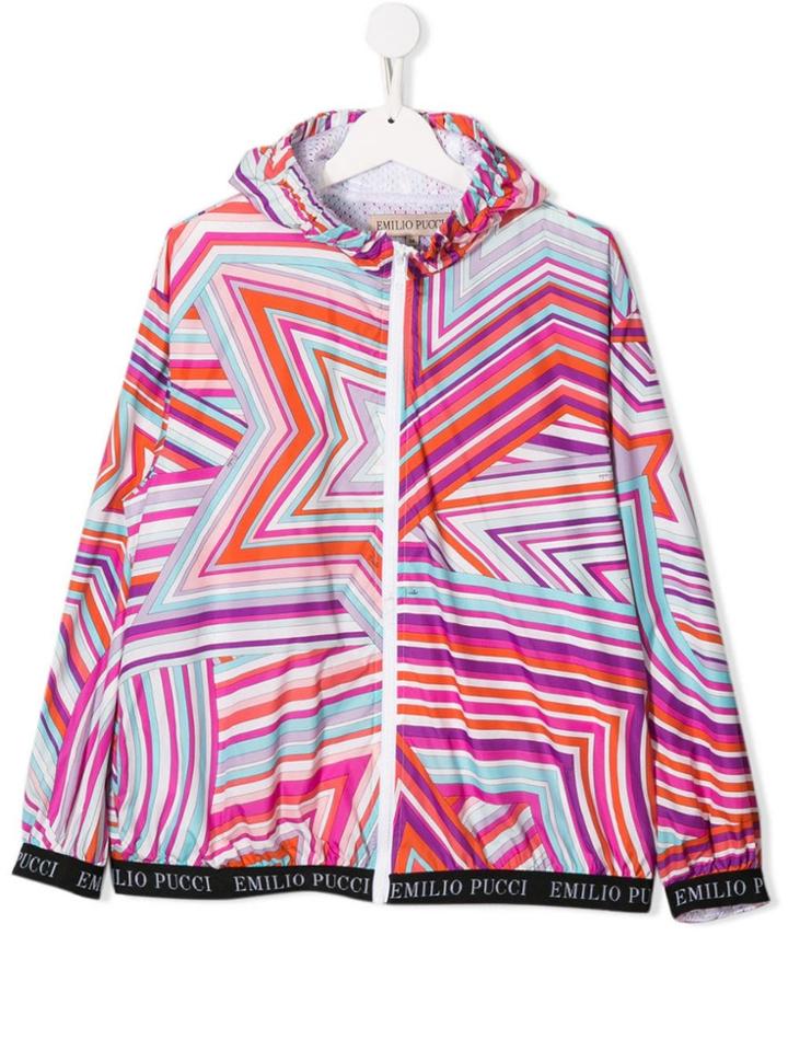 Emilio Pucci Junior Star Print Hooded Jacket - Pink