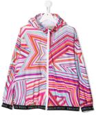 Emilio Pucci Junior Star Print Hooded Jacket - Pink