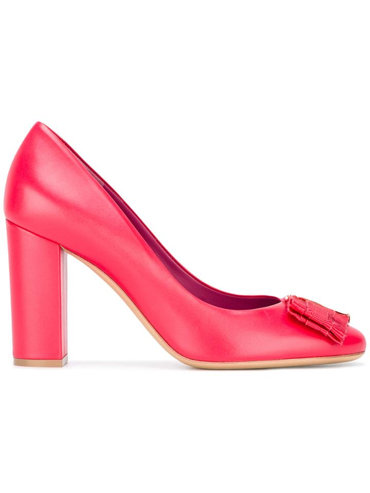 Salvatore Ferragamo Fringed Pumps - Red