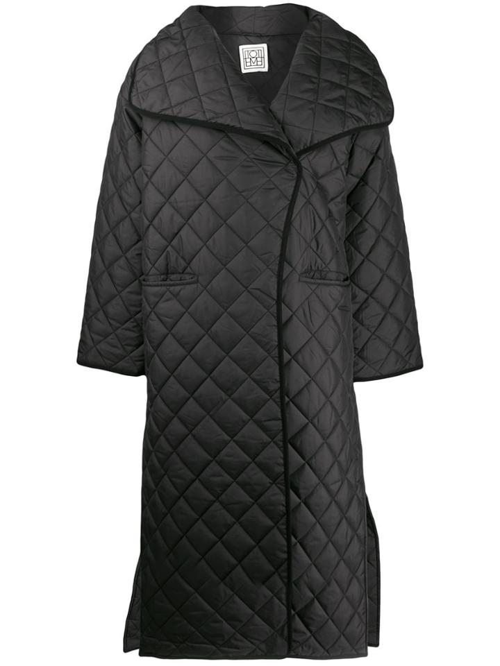 Toteme Oversized Quilted Coat - Black