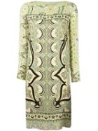 Etro Abstract Print Shift Dress, Women's, Size: 42, Green, Viscose/silk