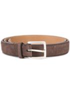 Simeone Napoli Square Buckle Belt, Men's, Size: 100, Brown, Leather