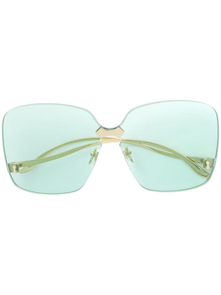 Gucci Eyewear Square Frame Rimless Sunglasses - Metallic