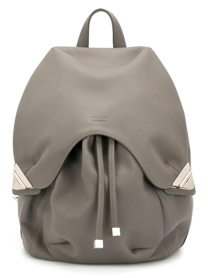Valas Embossed Logo Backpack - Grey
