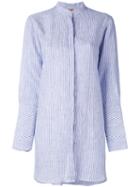 Fay - Fay Long Sleeved Shirt - Women - Linen/flax - S, Blue, Linen/flax