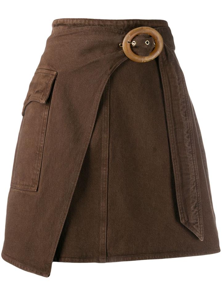 Nanushka Wrap Mini Skirt - Brown