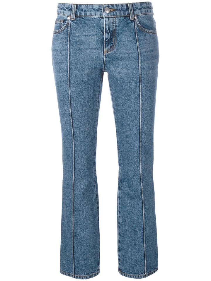 Alexander Mcqueen - Cropped Flared Jeans - Women - Cotton - 40, Blue, Cotton