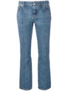 Alexander Mcqueen - Cropped Flared Jeans - Women - Cotton - 40, Blue, Cotton