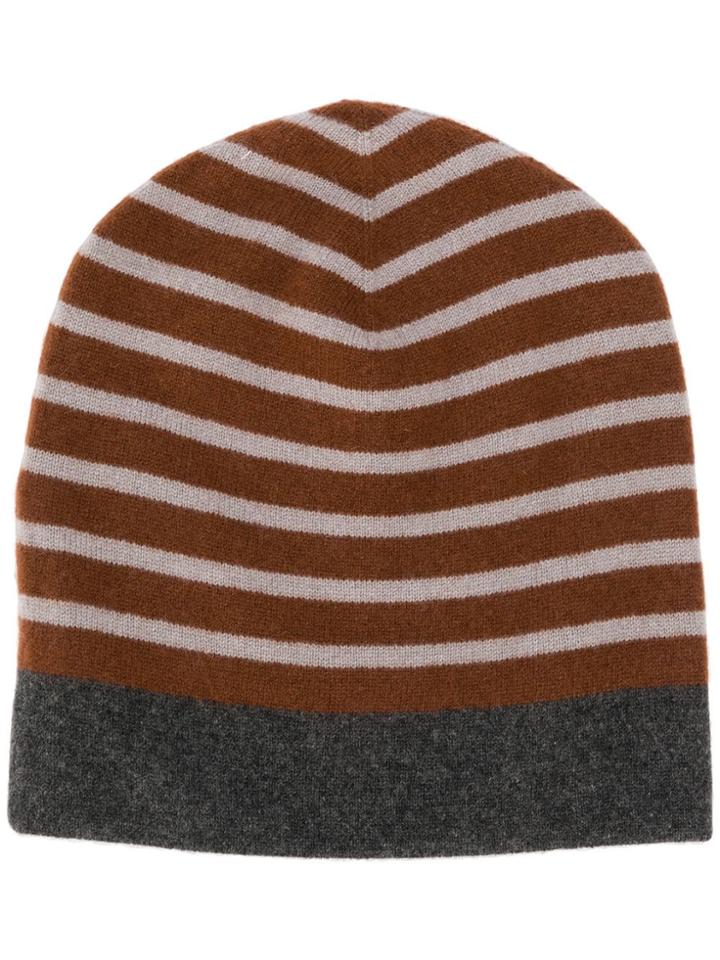 Sofie D'hoore Striped Knitted Beanie - Brown