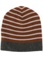 Sofie D'hoore Striped Knitted Beanie - Brown