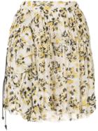 Dondup Ruffled Floral-print Skirt - White